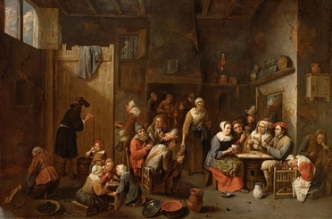 Bauerwirtschaft im 17. Jahrhundert, Gemälde Die Familie des Grand Dauphin, Gemälde  von Gillis van Tilborch von Pierre Mignard, 1686